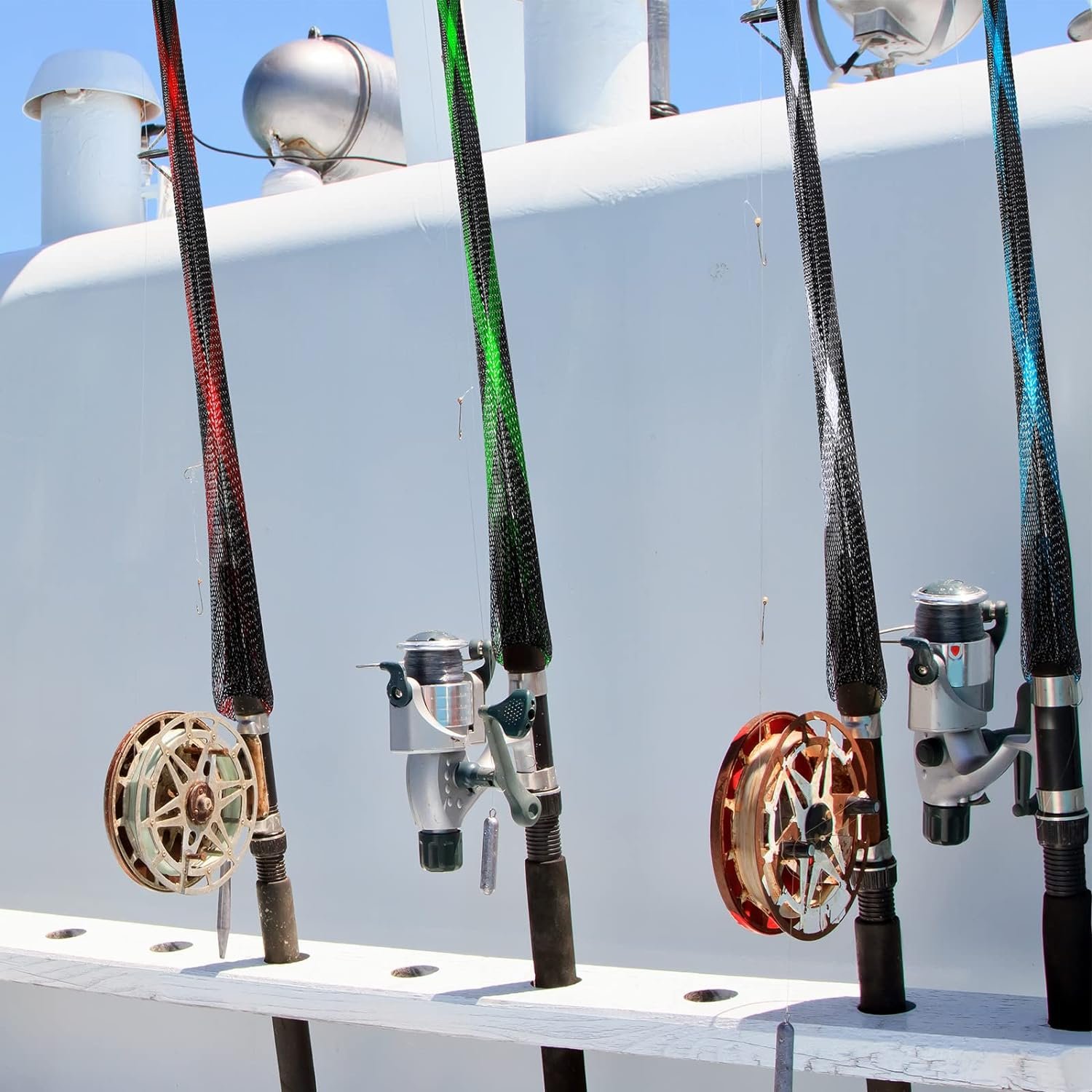 TOPIND Mix Colors Mesh Fishing Rod Sleeve